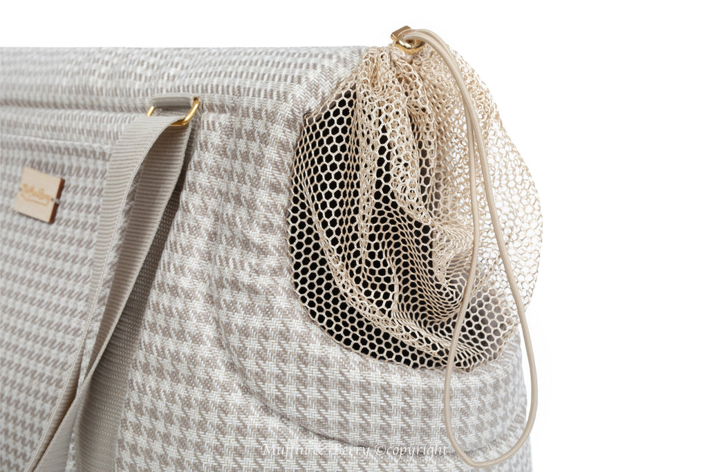 Houndstooth Tweed Luxury Pet Carrier 