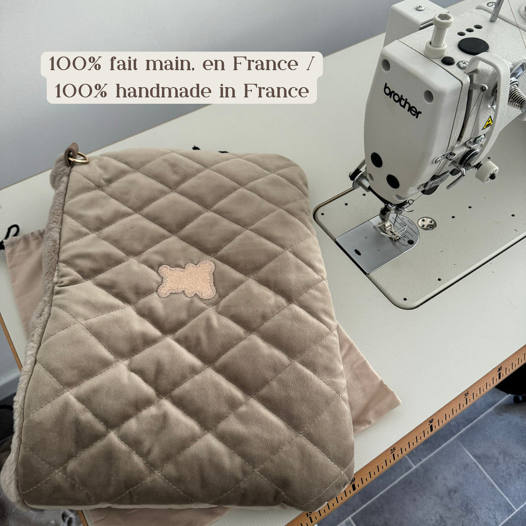 Luxury Beige Velvet Pet Carrier
