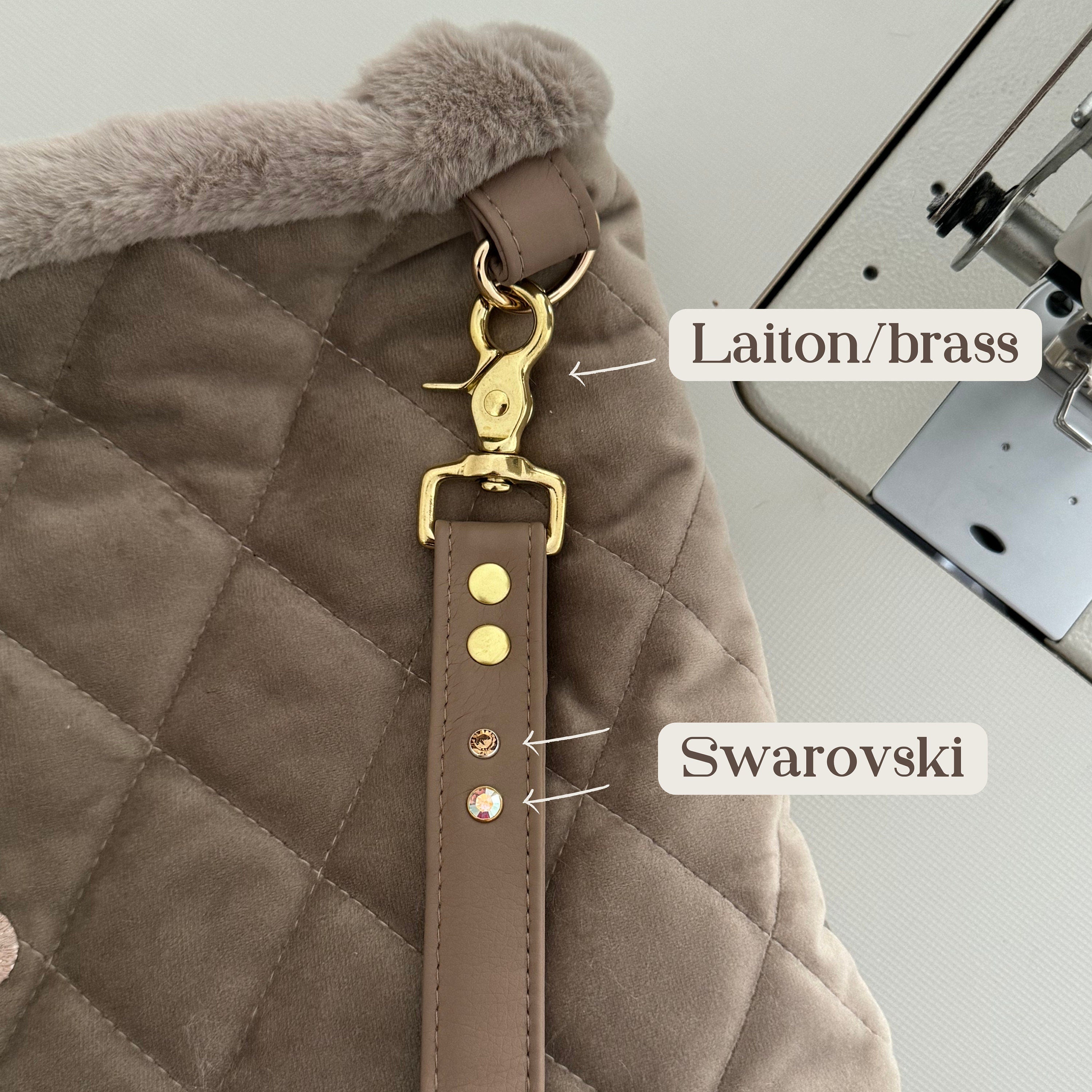 Luxury Beige Velvet Pet Carrier