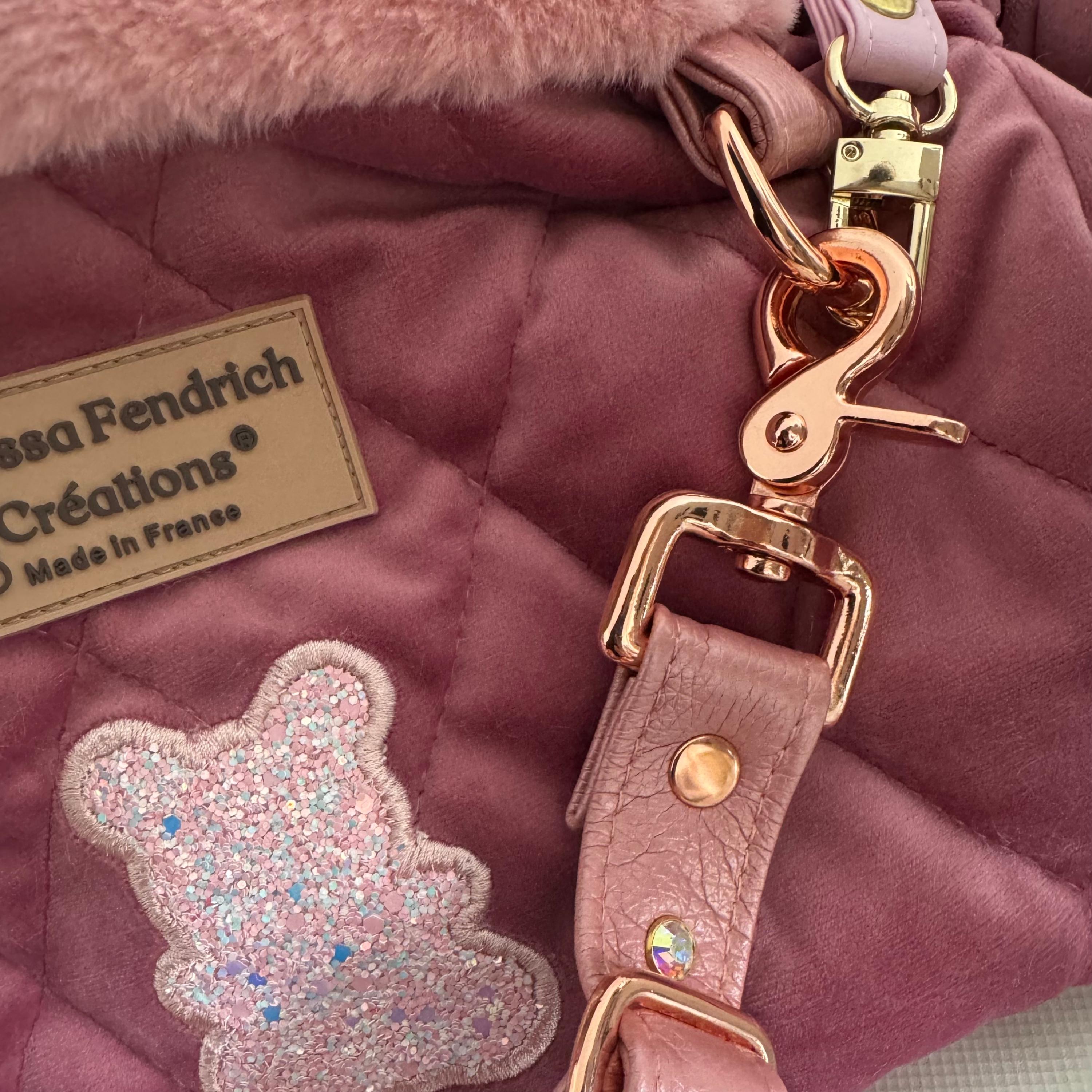 Pink Velvet Dog Carrier