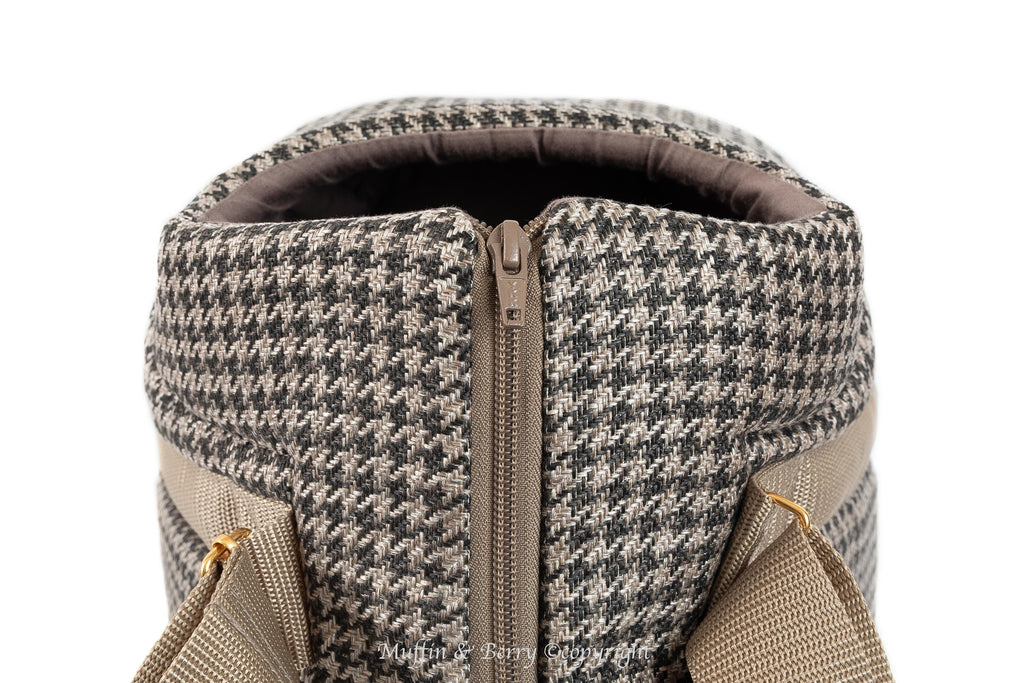 Houndstooth Tweed Luxury Pet Carrier 