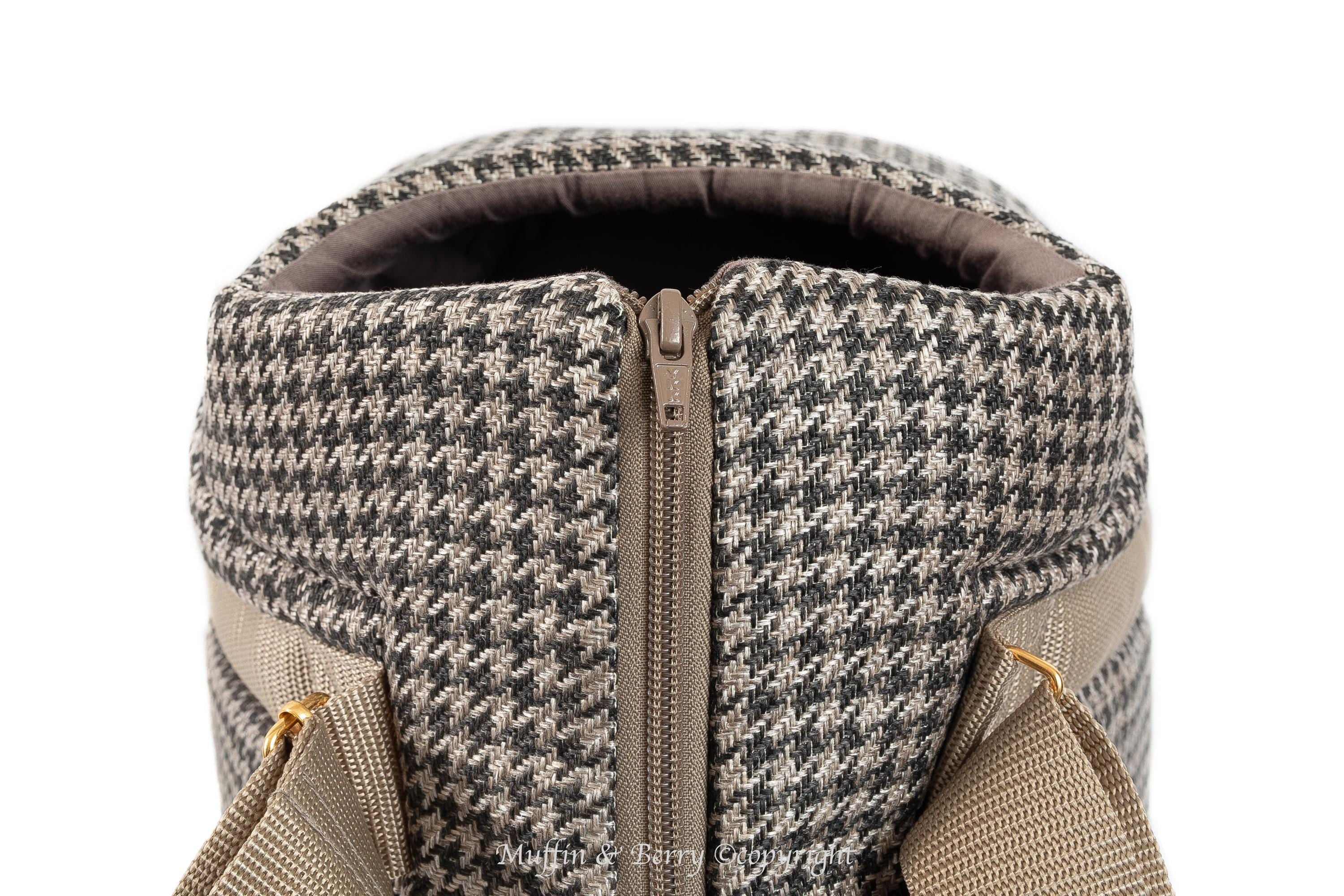 Houndstooth Tweed Luxury Pet Carrier 