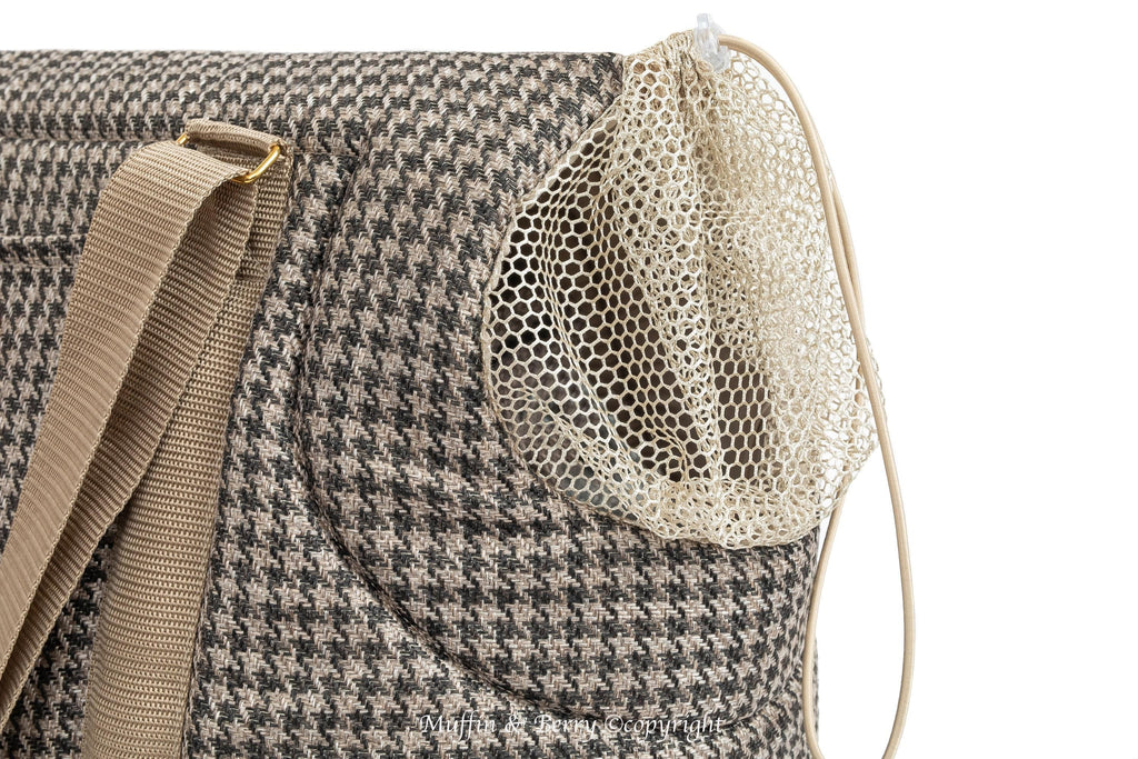 Houndstooth Tweed Luxury Pet Carrier 