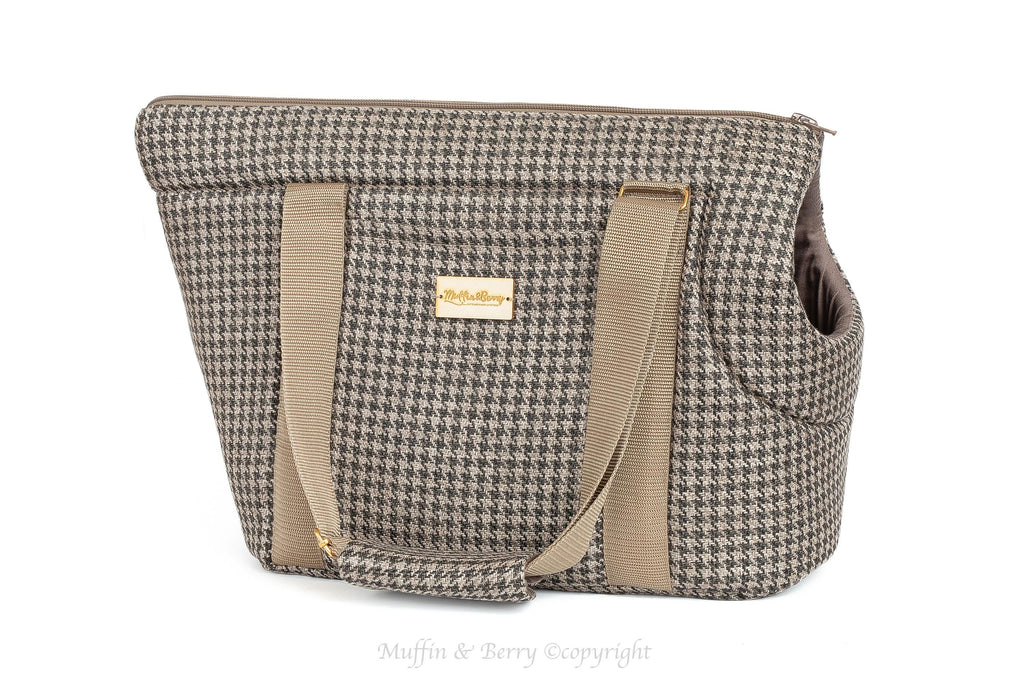 Houndstooth Tweed Luxury Pet Carrier 