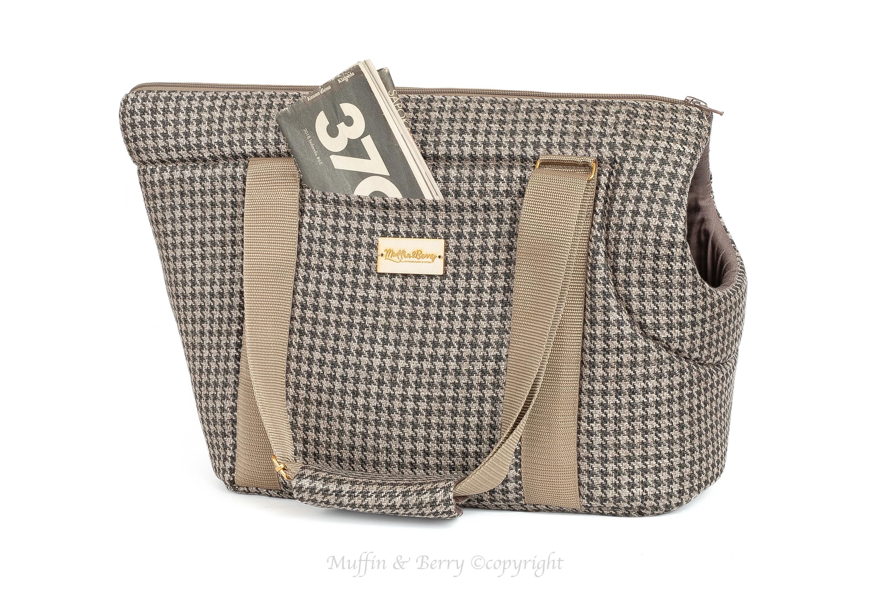 Houndstooth Tweed Luxury Pet Carrier 