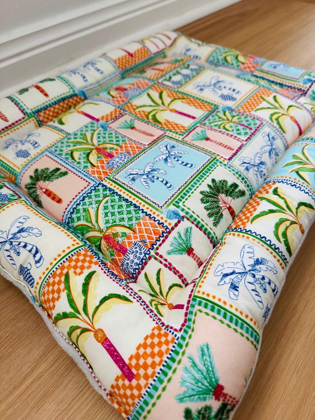 Padded Pet Bed - Tropical Palm