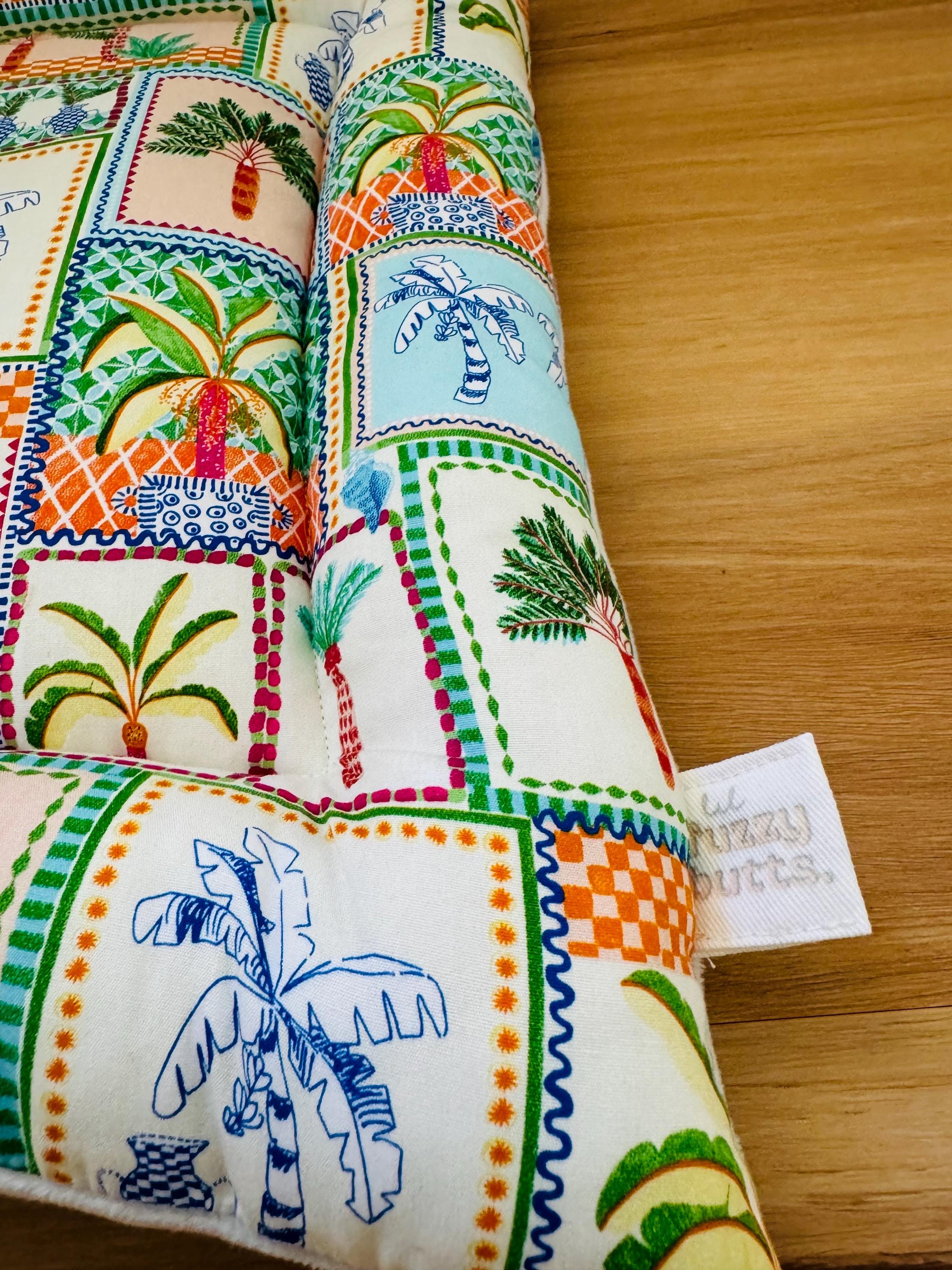Padded Pet Bed - Tropical Palm