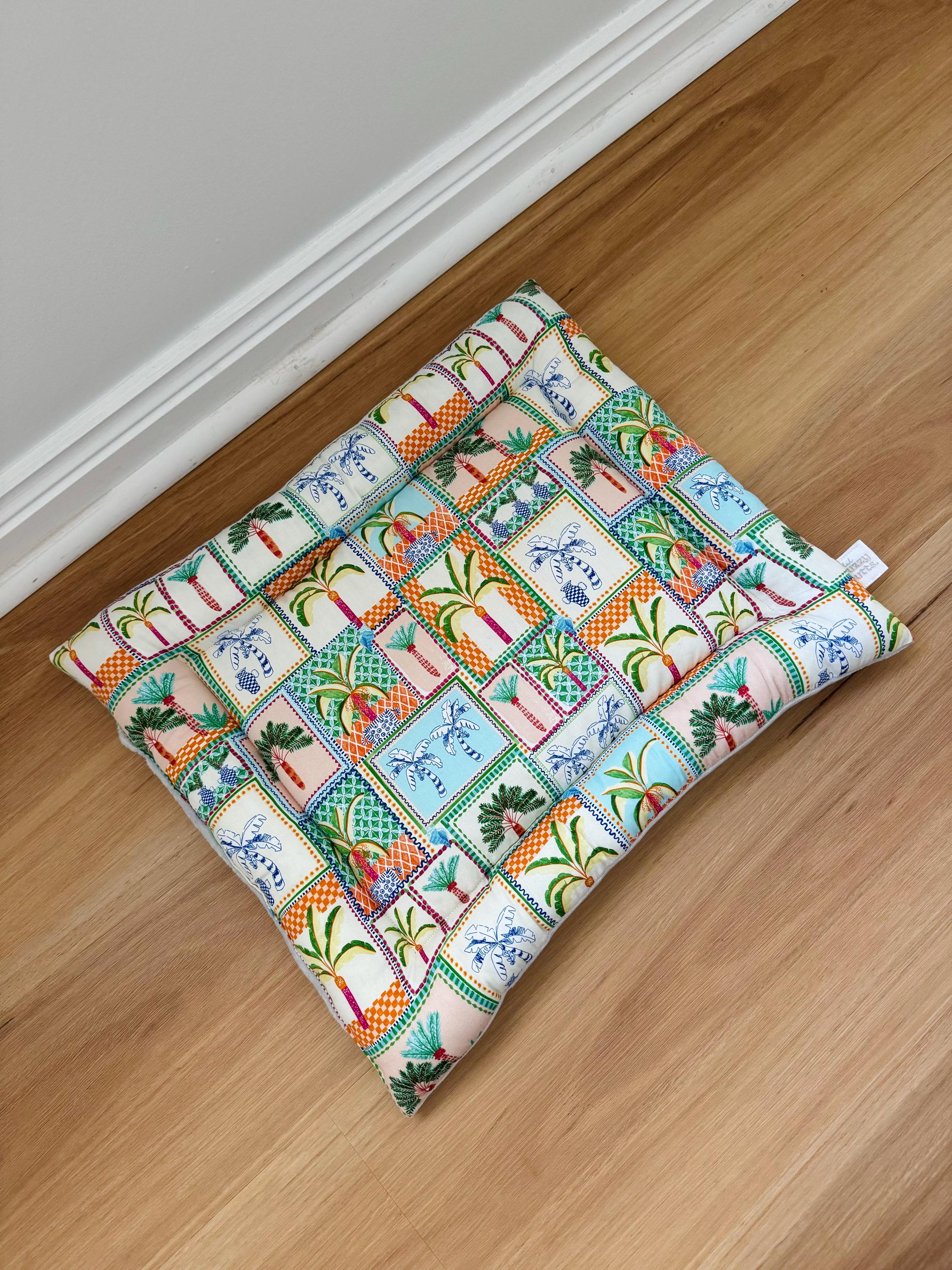 Padded Pet Bed - Tropical Palm