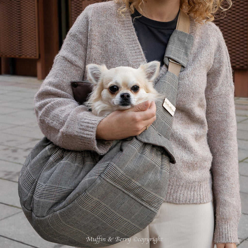 Tartan Cotton Sling Pet Carrier