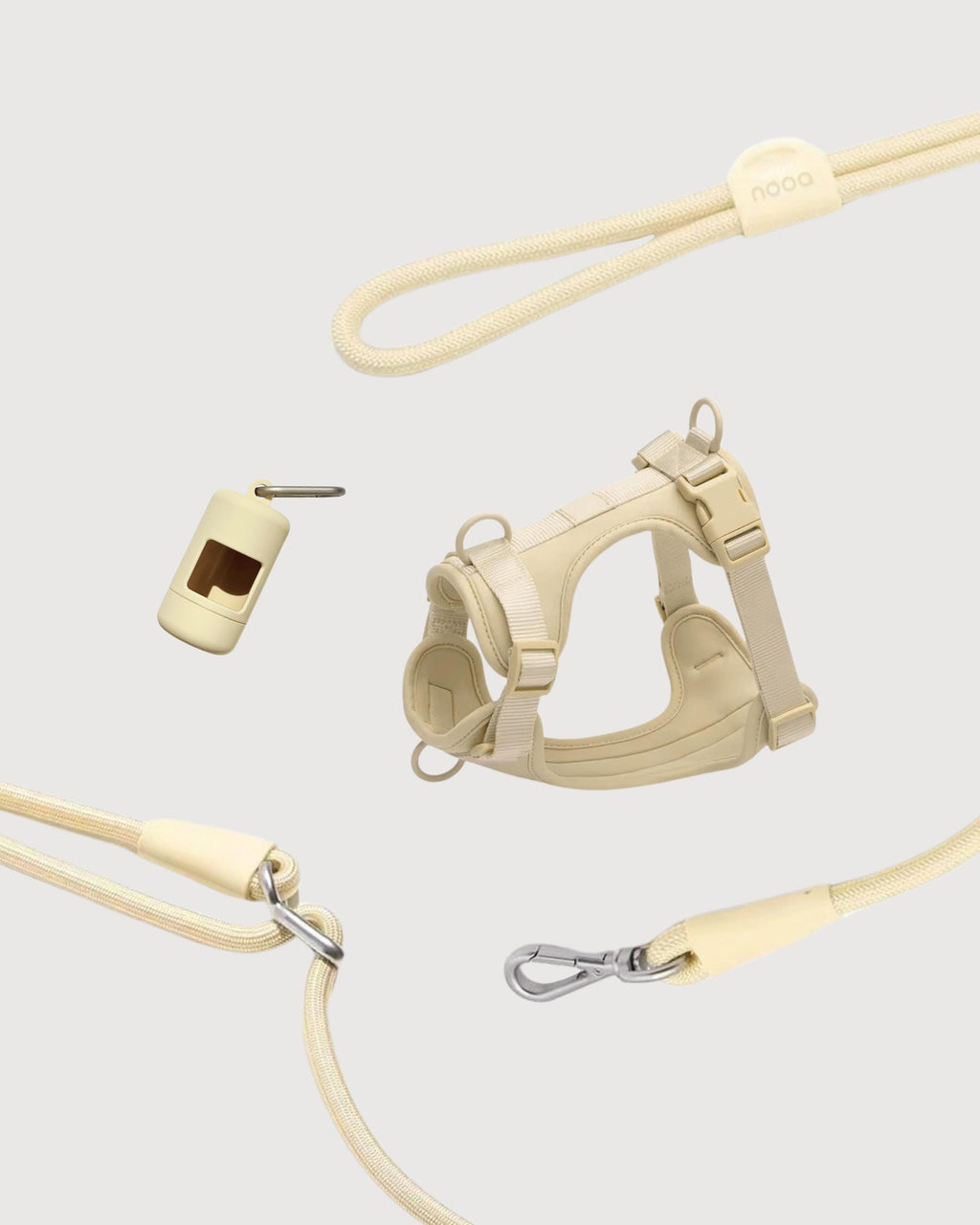 Oat Beige Softnest No-Pull Harness & Leash Set