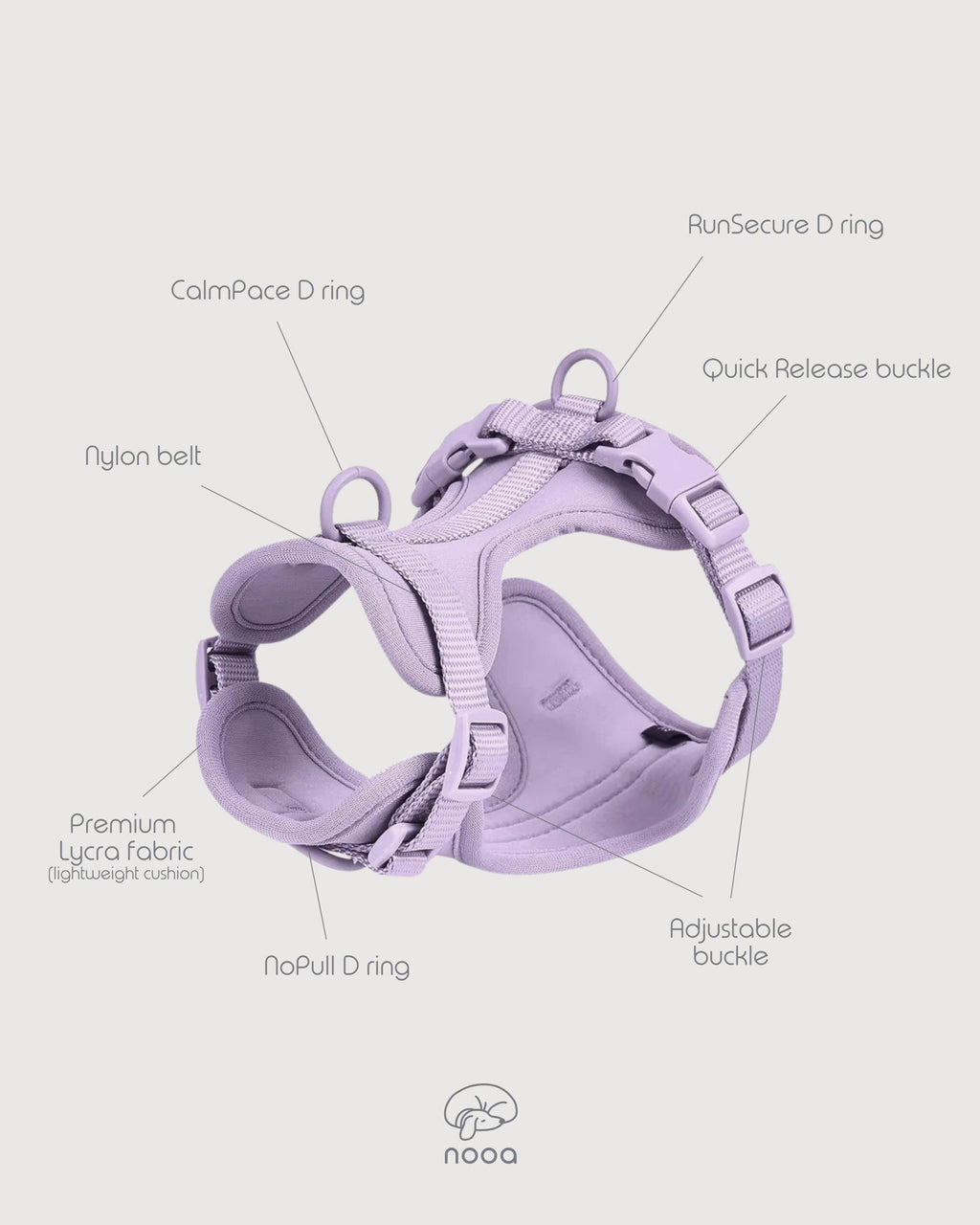 Blush Purple Softnest No-Pull Harness & Leash Set