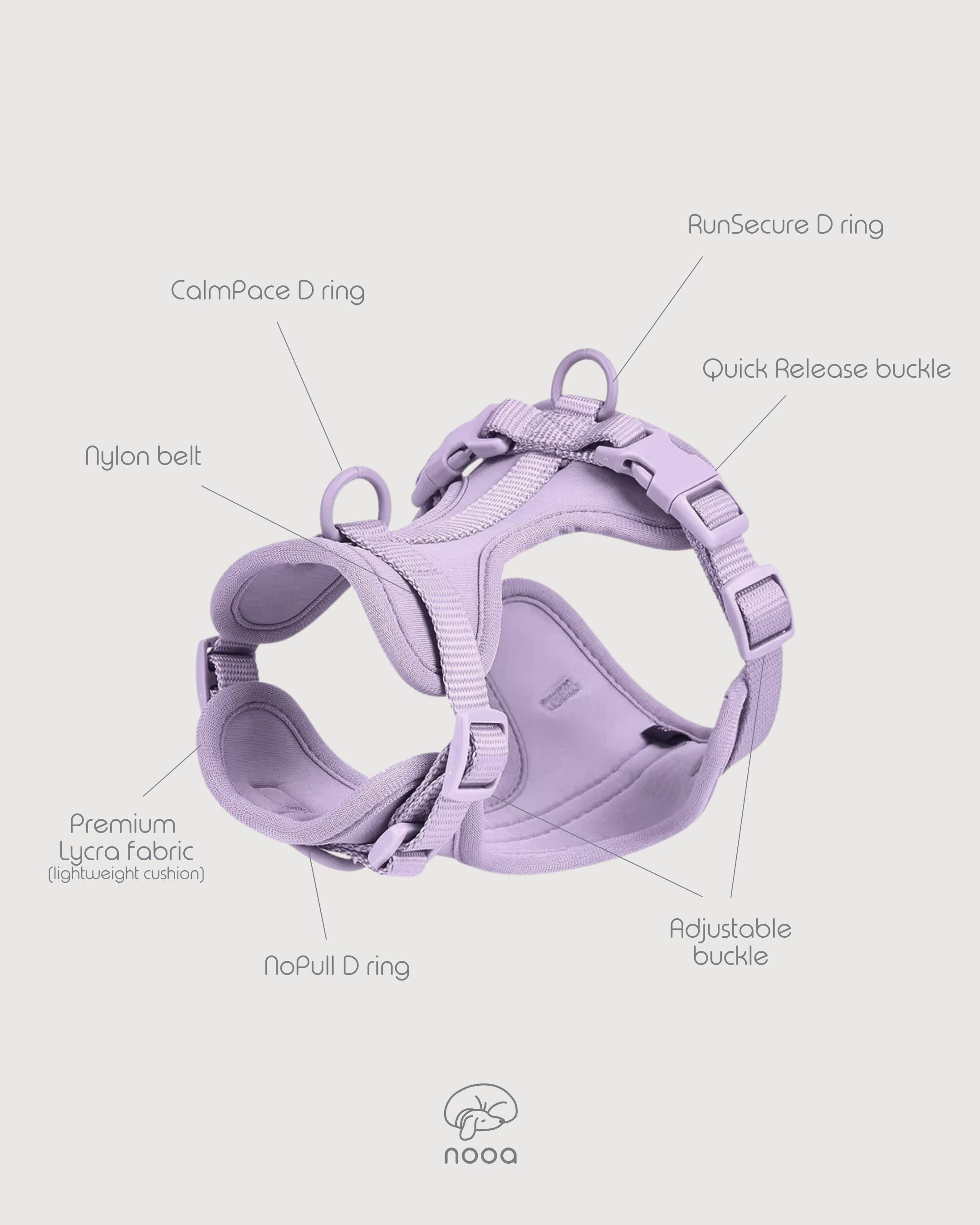 Blush Purple Softnest No-Pull Harness & Leash Set