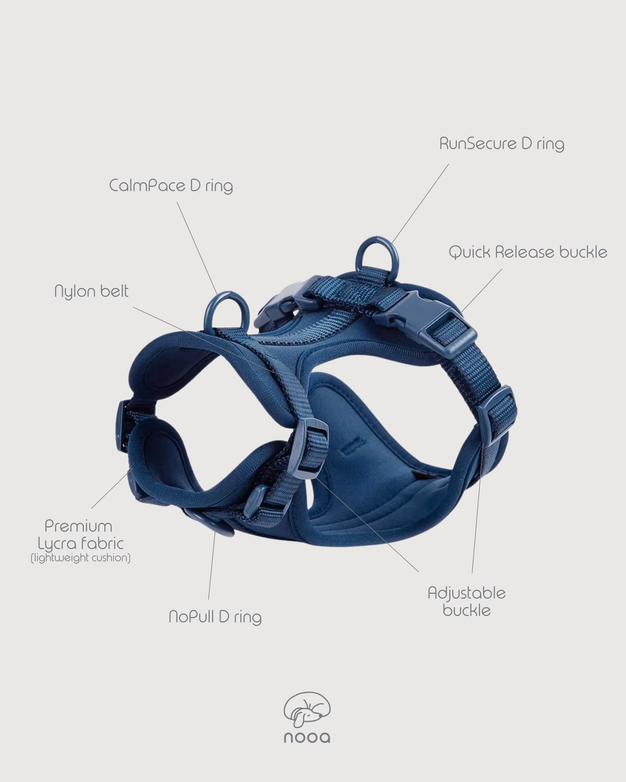 Midnight Blue Softnest No-Pull Harness & Leash Set