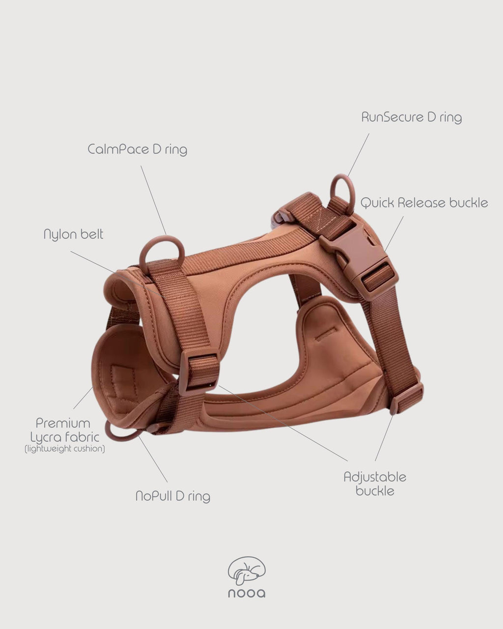 Toffee Brown No-Pull Harness & Leash Set