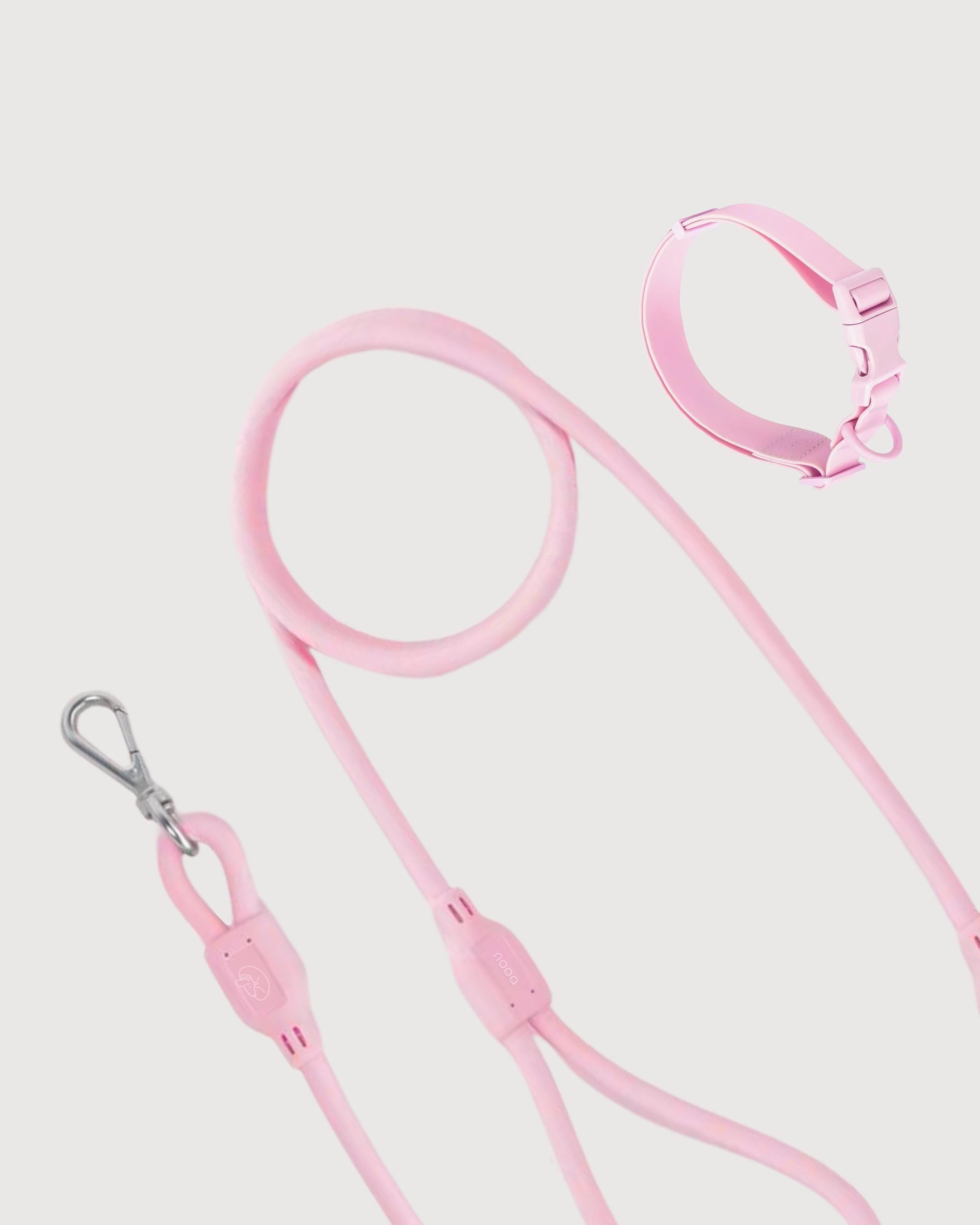 Baby Pink Waterproof Dog Leash & Collar Set
