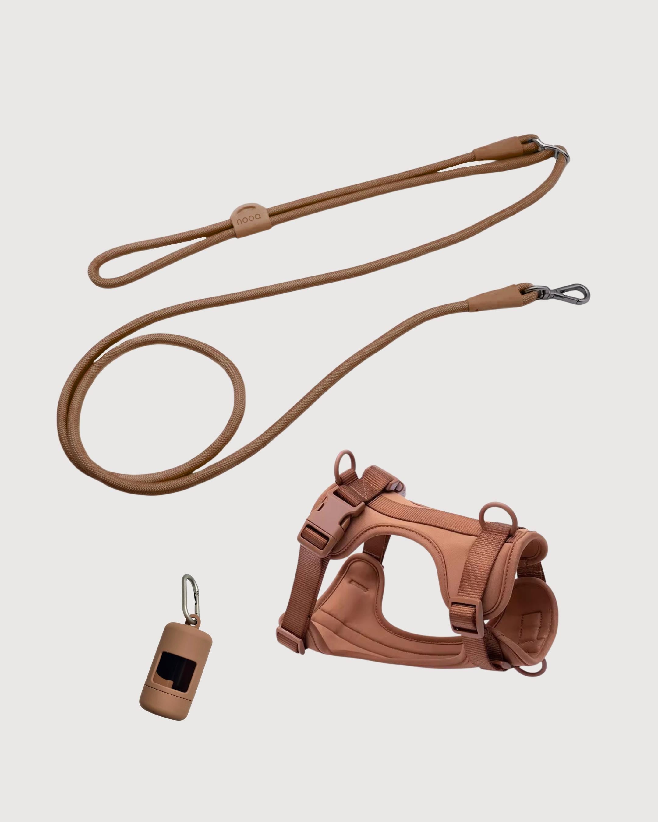 Toffee Brown No-Pull Harness & Leash Set
