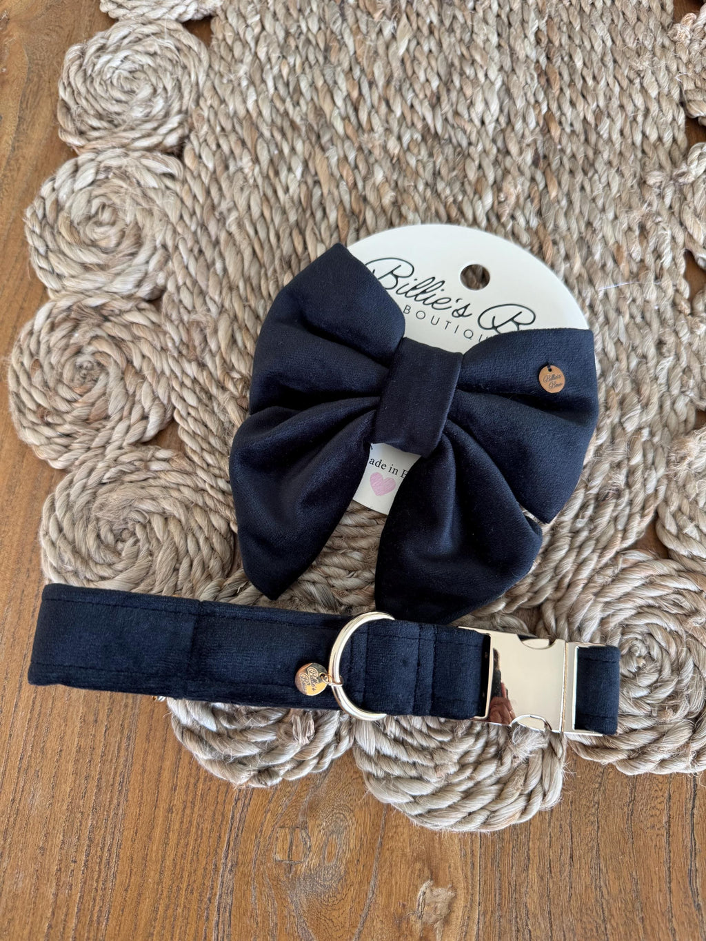 Velvet Bow Collar Set