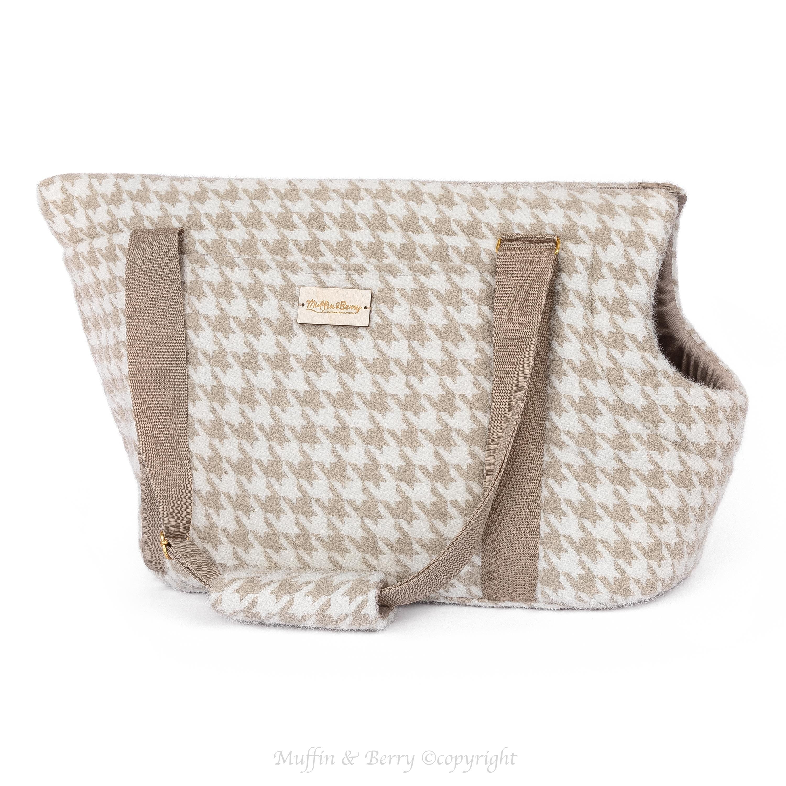 Houndstooth Tweed Luxury Pet Carrier