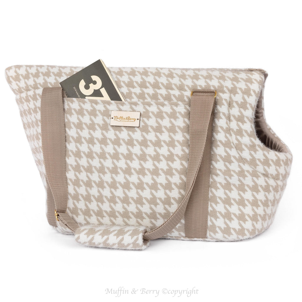 Houndstooth Tweed Luxury Pet Carrier