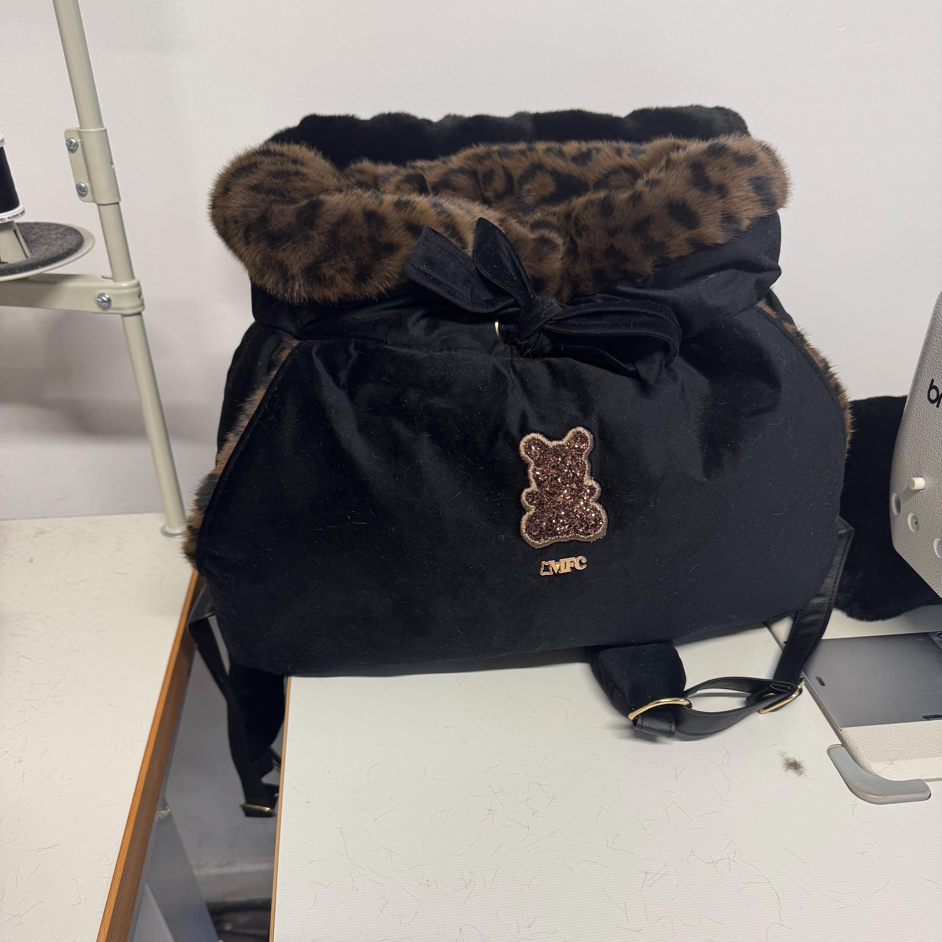 Luxury Leopard Velvet Dog Carrier