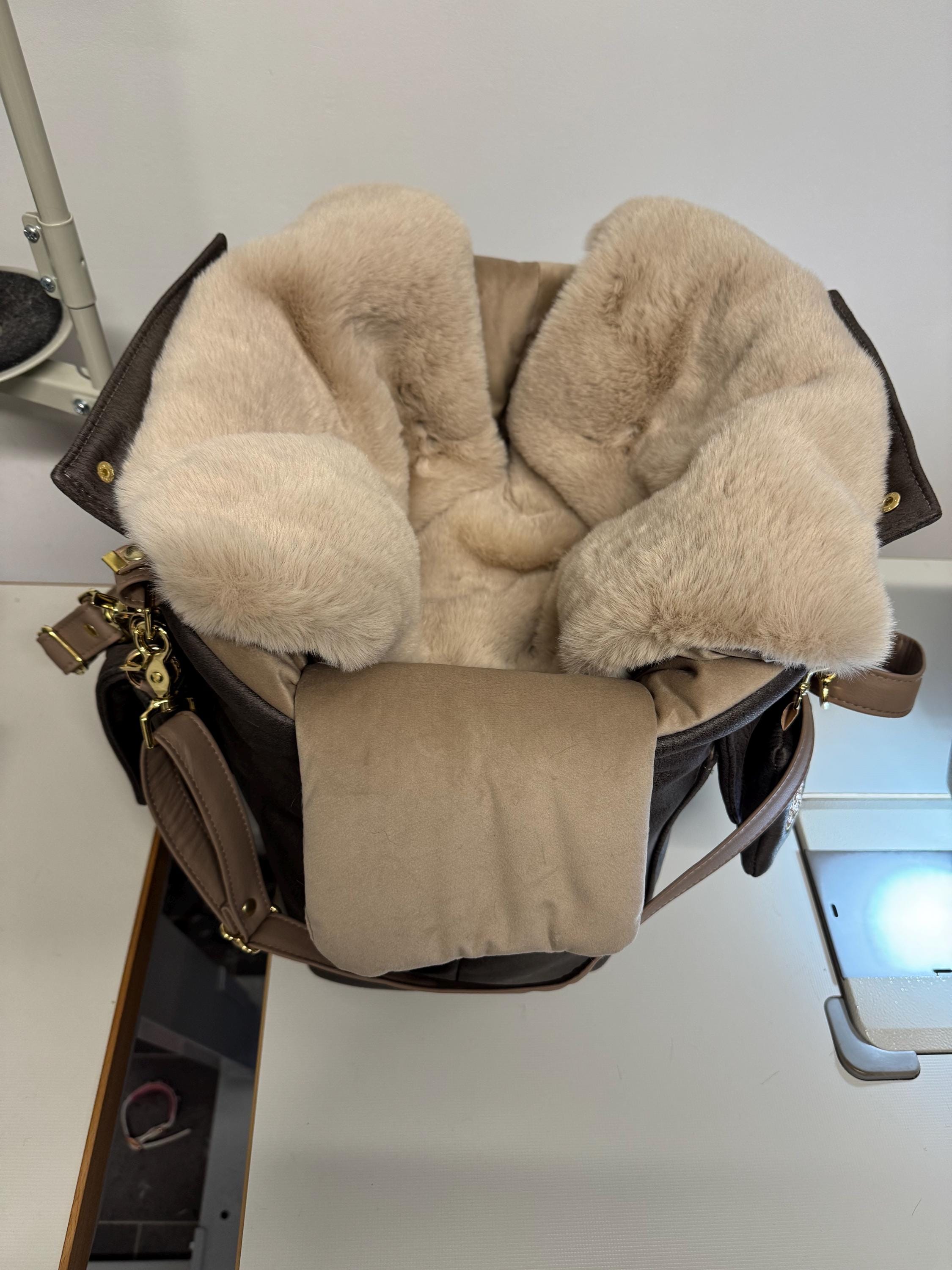 Luxury Sherpa & Eco-Fur Dog Carrier