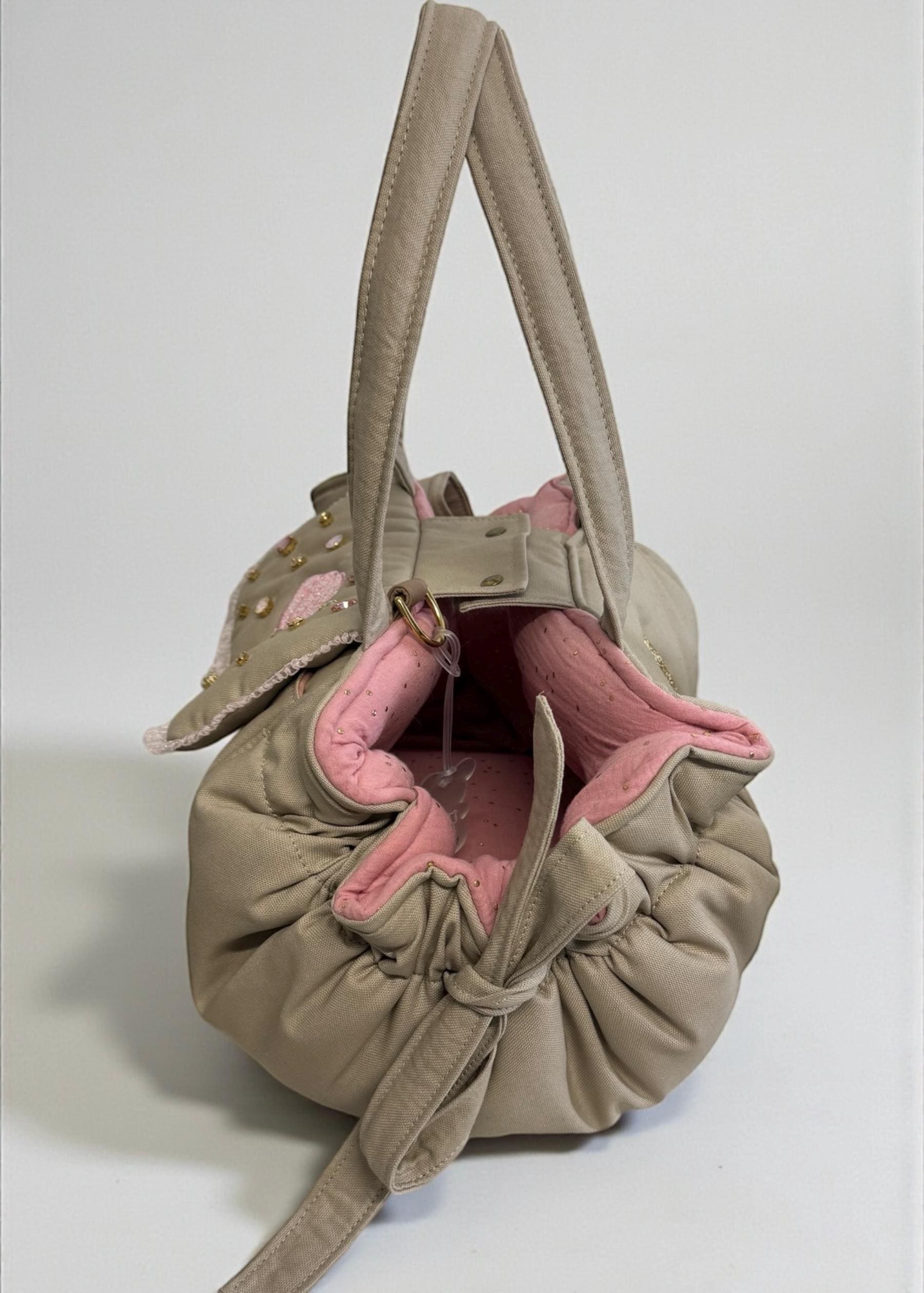 Luxury Cotton & Swarovski Dog Bag