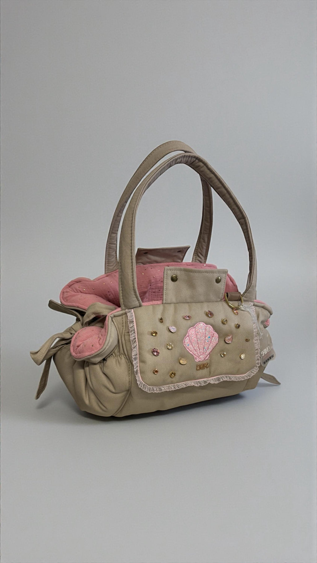 Luxury Cotton & Swarovski Dog Bag
