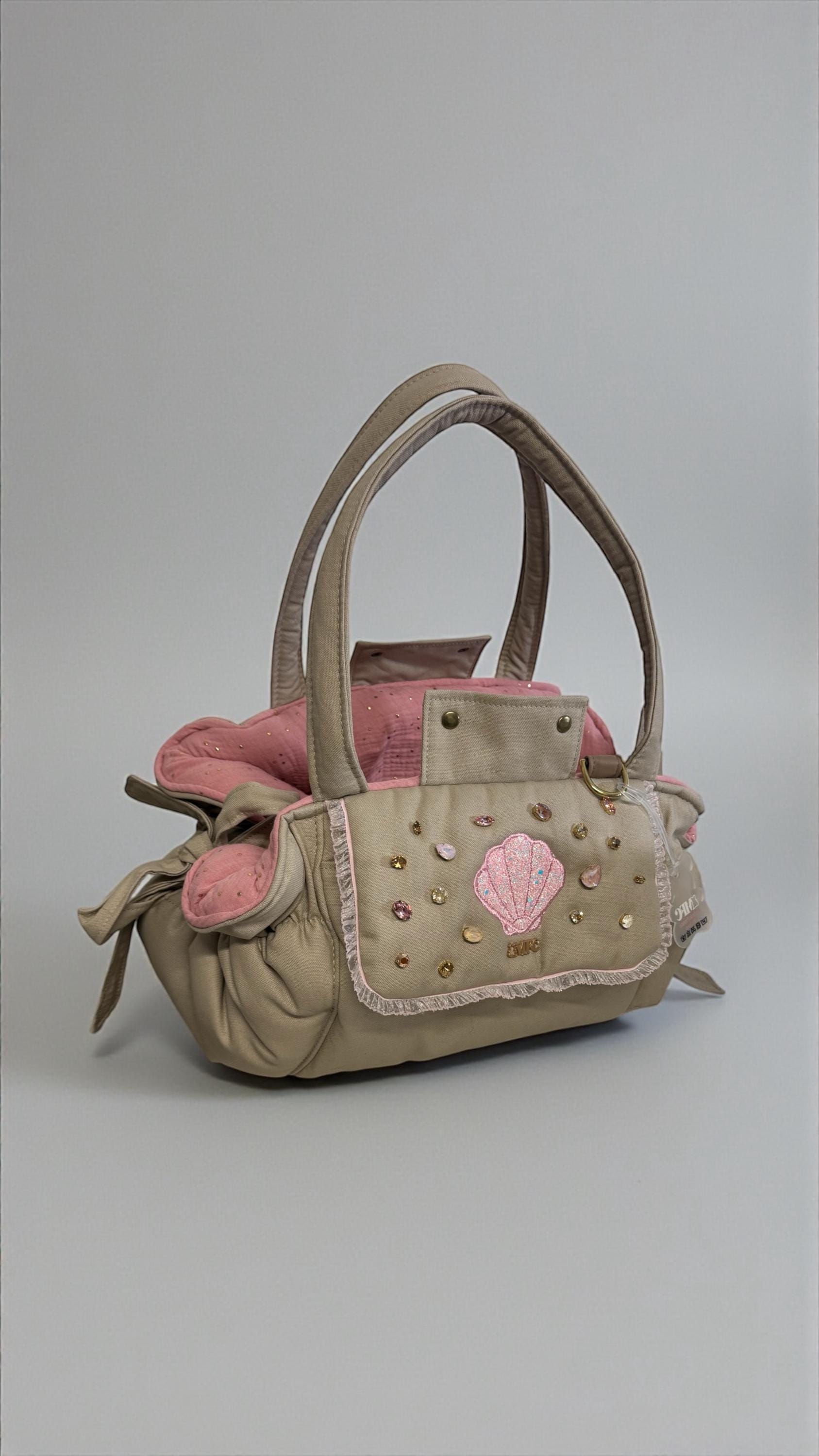 Luxury Cotton & Swarovski Dog Bag