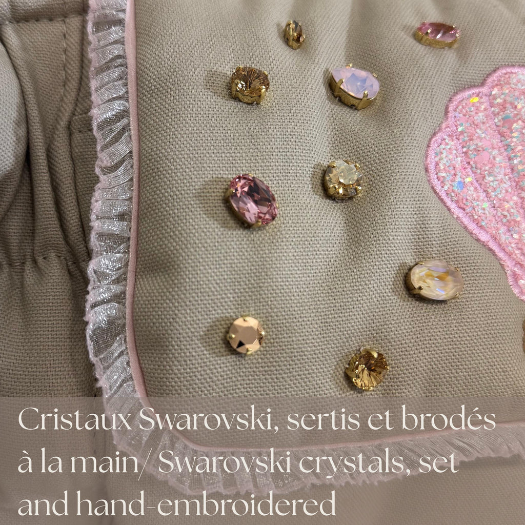 Luxury Cotton & Swarovski Dog Bag