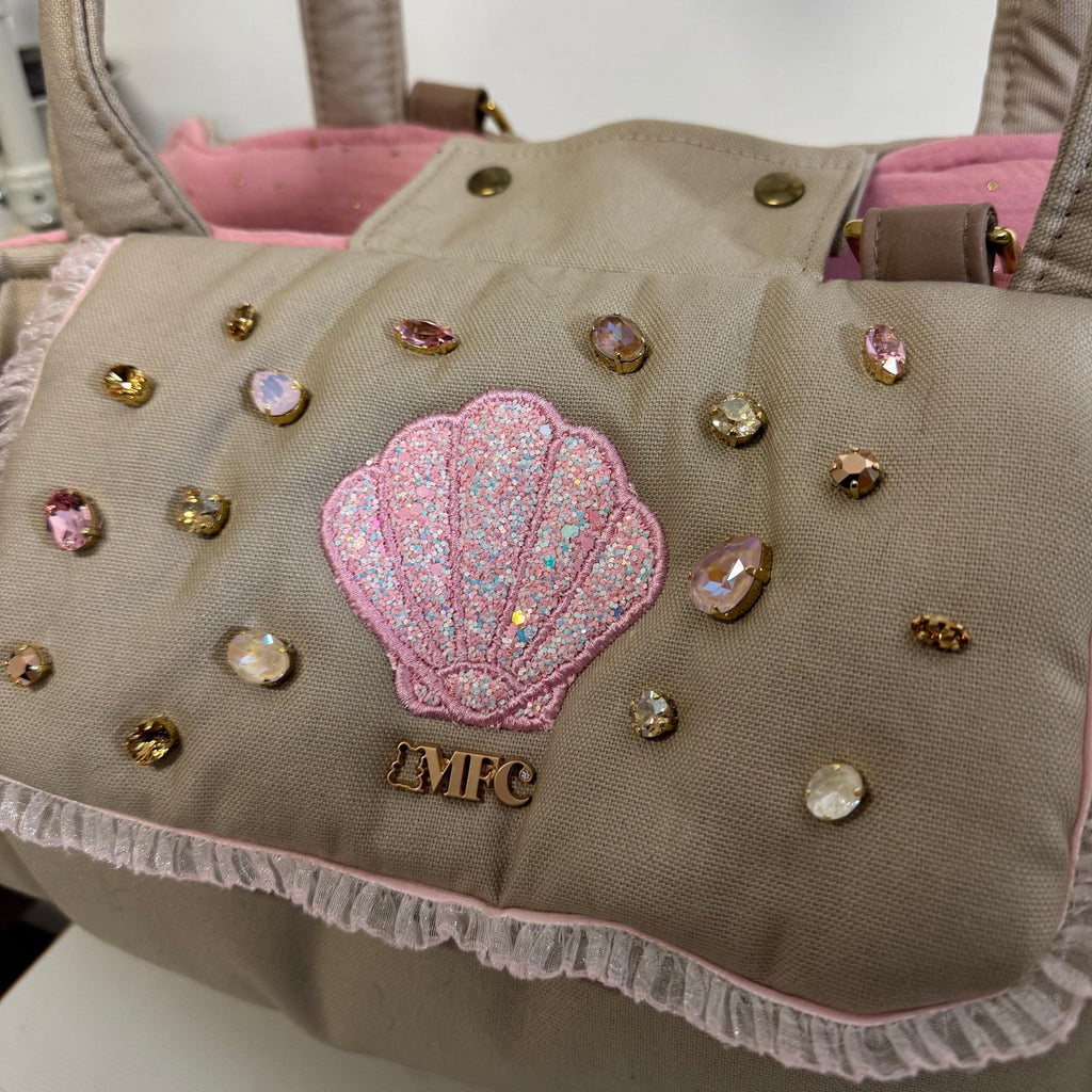 Luxury Cotton & Swarovski Dog Bag