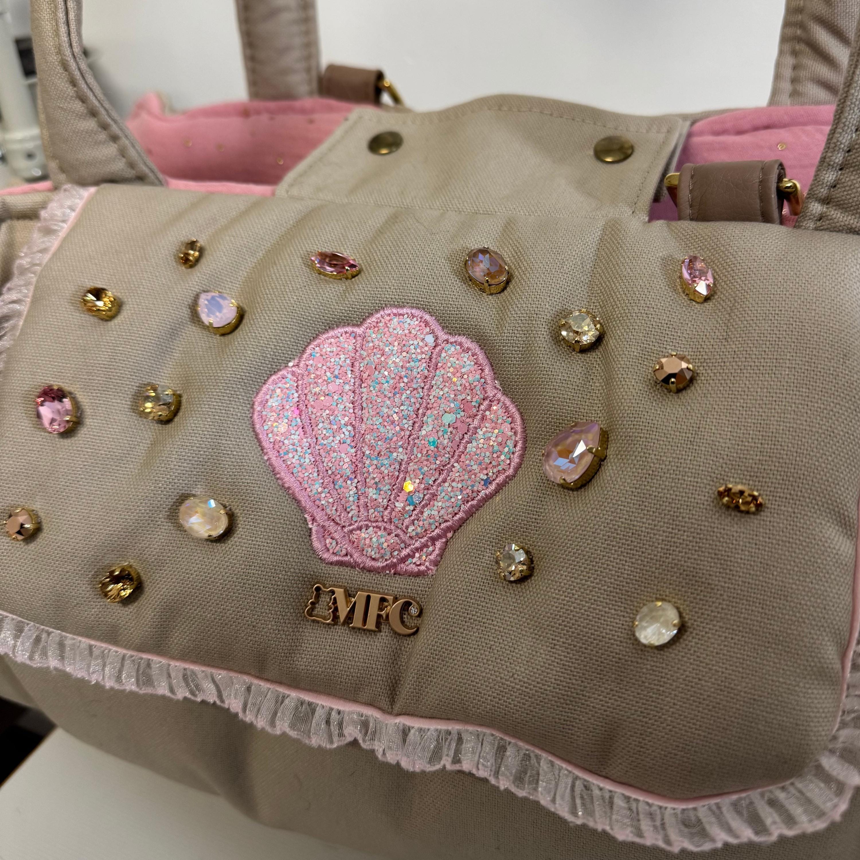 Luxury Cotton & Swarovski Dog Bag